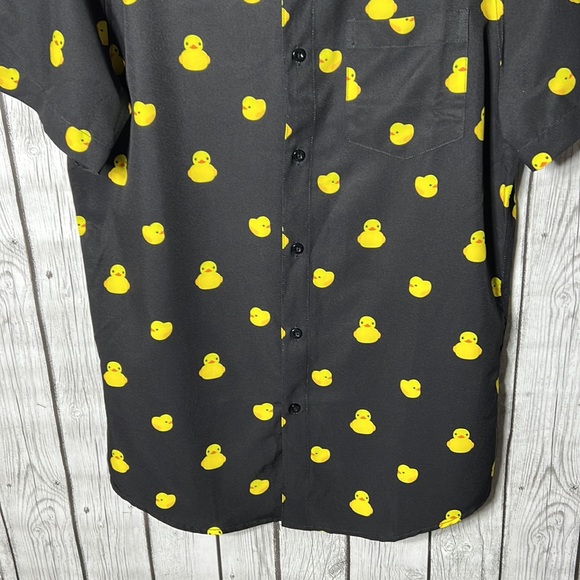 Visive Novelty Print Mens Short Sleeve Button Down Shirt - Rubber Duck size S - Picture 6 of 10